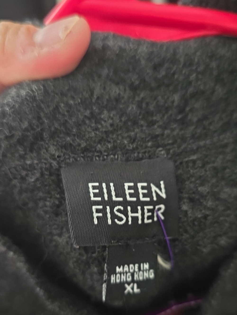 EILEEN FISHER Boiled Wool Full-Zip Stand Collar Long Coat Cardigan Jacket Gray - Picture 12 of 13